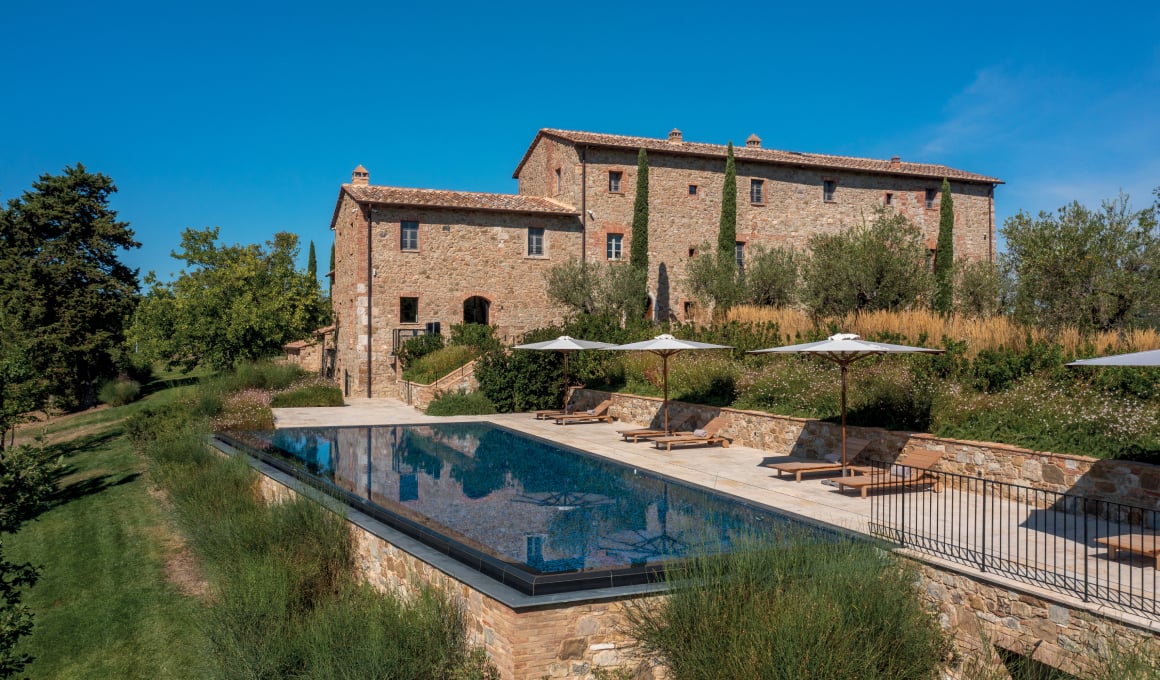 Exterior shot of a farm house at Casali